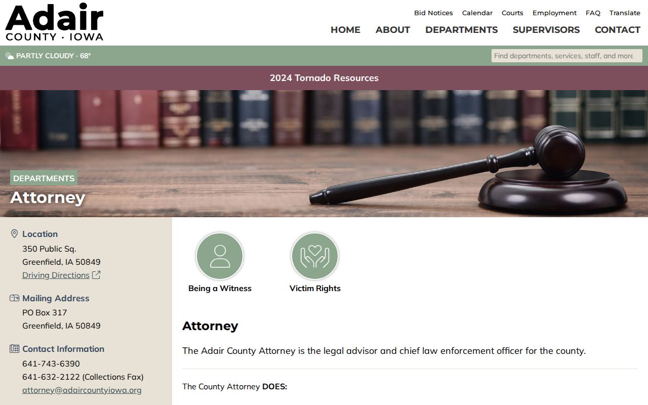 Adair County Attorney criminal court case role