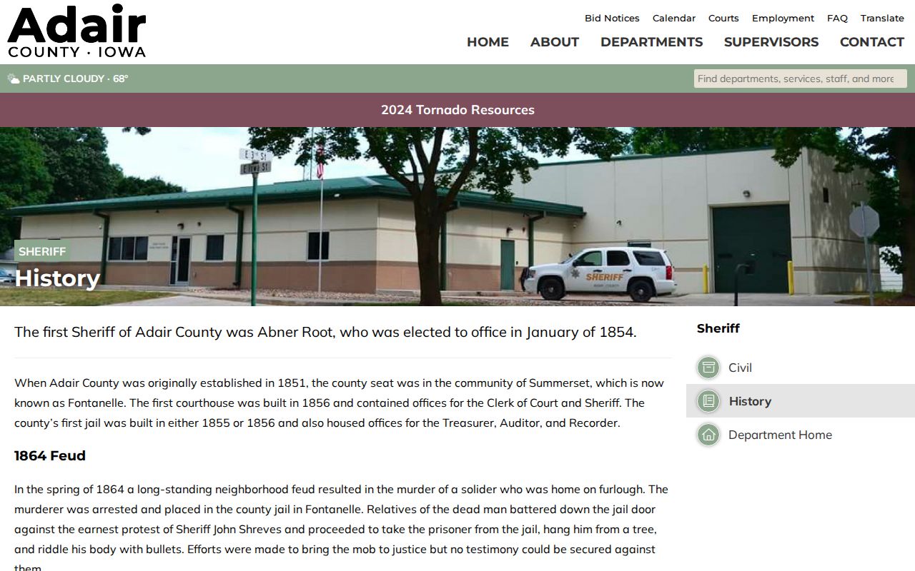 Adair County Public Safety Center criminal records history