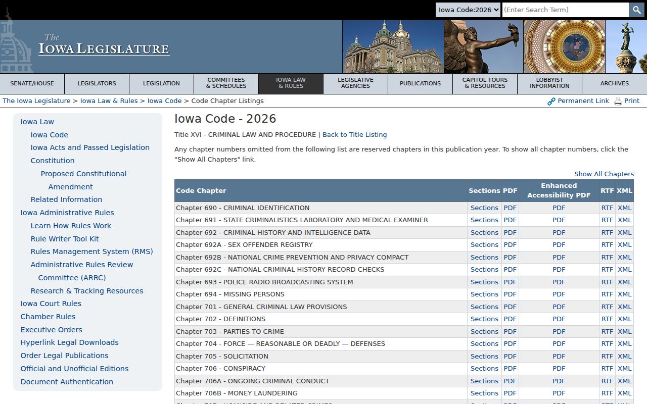 Fontanelle criminal record classifications in the Iowa Code